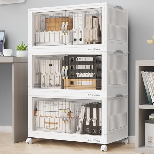 180Qt Stackable Storage Bins with Lid (White / 60QT-3Pack)
