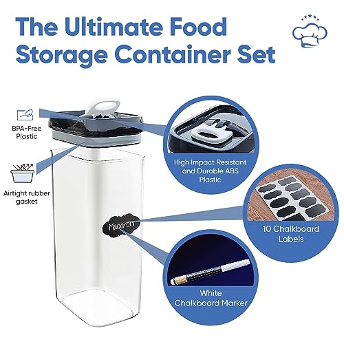 Airtight Food Storage Boxes with Labels (4 Count)