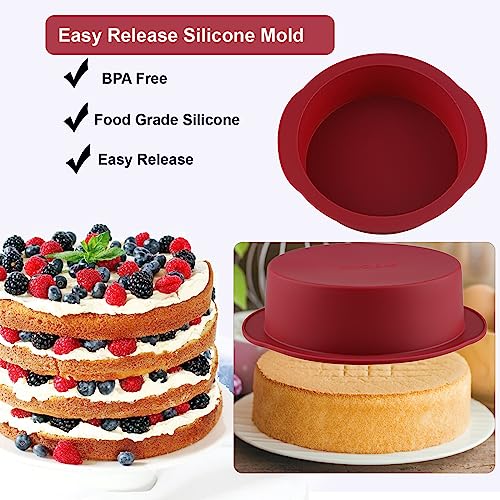 6 Inch Silicone Round Cake Pan Set of 3 (6 Inch 3PCS)