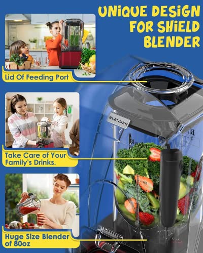 Quiet Commercial Blender with Soundproof Shield (Red)