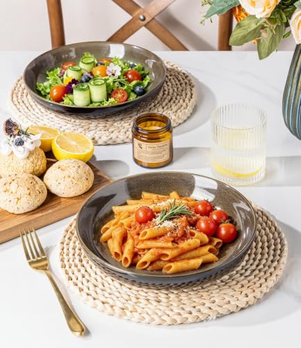 9.0" Ceramic Pasta Bowls Set of 6 (Set of 6 / Coffee)