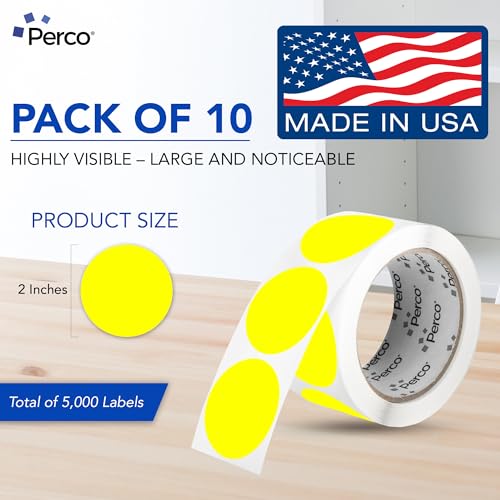 Neon Yellow Perforated Round Circle Dot Sticker 2 (Neon Yellow / 2 Inch)