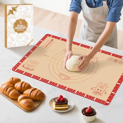 Non Slip Silicone Baking Mat (Red-Brown / 28"L x 20"W)