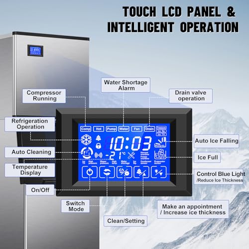 Commercial Ice Maker Machine 500Lbs (Clear Ice Cubes - 500LBS/24H)