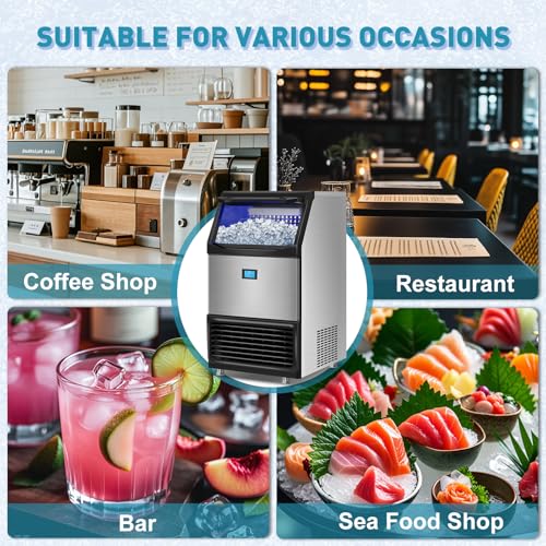Commercial Ice Maker Machine 550LBS (Clear Ice Cubes - 550LBS/24H)