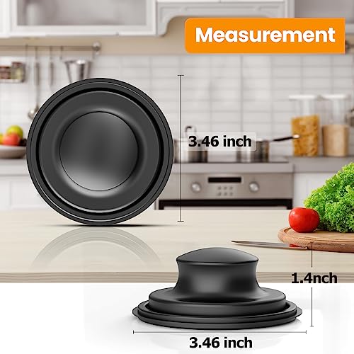Huntorny 2PCS Kitchen Sink Drain Strainer and Stopper (Black)