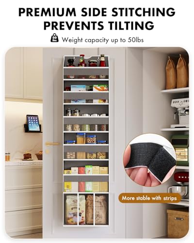 Over the Door Hanging Organizer for Bathroom & Nursery (Grey)