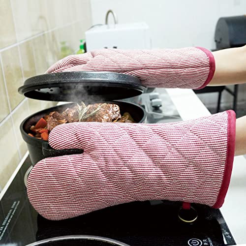 Yarn Dyed Oven Mitts 1 Pair (Oven Mitts - Red 2)