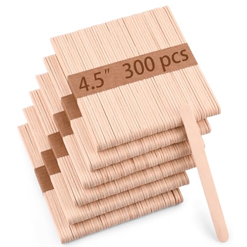 300 Pcs 4.5" Length Popsicle Wooden Sticks (300 Pcs Wooden Sticks)