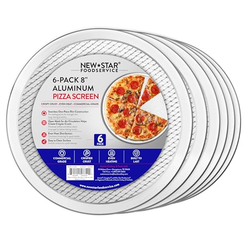 Restaurant Grade Seamless Aluminum Pizza Baking Screen (8-Inch / Silver)