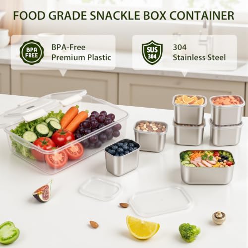 Snackle Box Container (7 Compartment (13.38"L x 9.25"W x 3.54"H))
