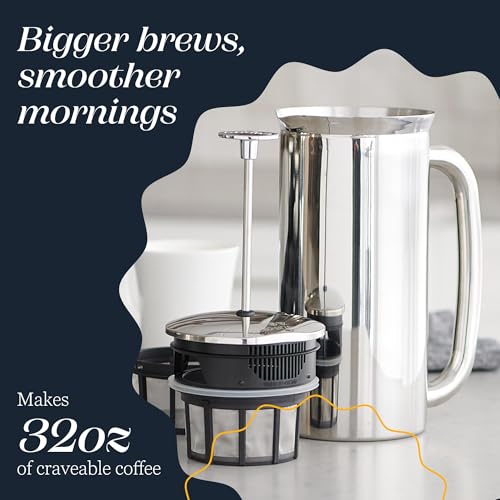 P7 French Press (18 oz / Polished Stainless Steel)