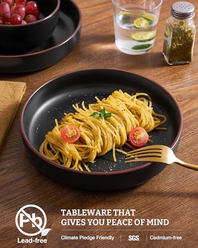 Mercury Pasta Bowls Set of 6 (Black / 6 pcs)