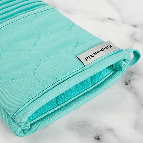 Quilted Cotton Terry Cloth Oven Mitt (Aqua Sky)
