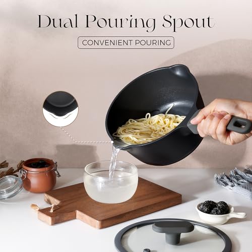 Nonstick Saucepan with Lid (2.7 Quarts / Black Sesame)