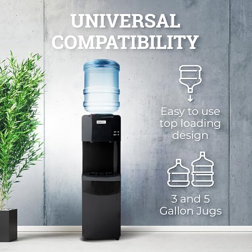 Top Loading Water Cooler with Removable Drip Tray & Energy (Black / Top Load)