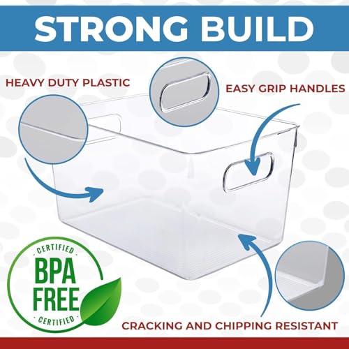 Clear Plastic Storage Bins with Lids (10 X 7.3 X 5)