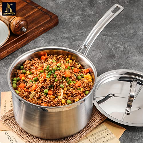 Tri Ply Stainless Steel Sauce Pan with Lid (3 Quarts)