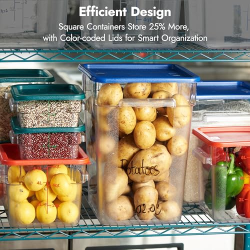 4 Pack Food Storage Container with Green Lid (4.0 Qt 4-Pack(Green Lids))