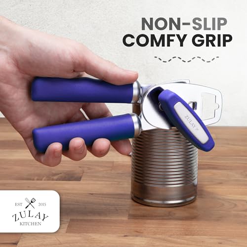 Manual Can Opener Heavy Duty Patented Stainless Steel (Grape / Comfy Grip)