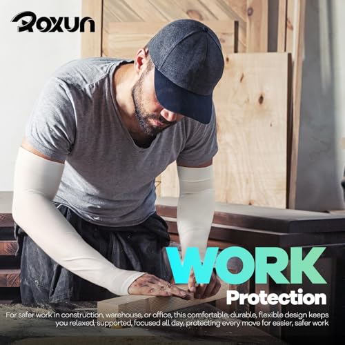 Arm Sleeves with Thumb Hole (2 Pairs - White)