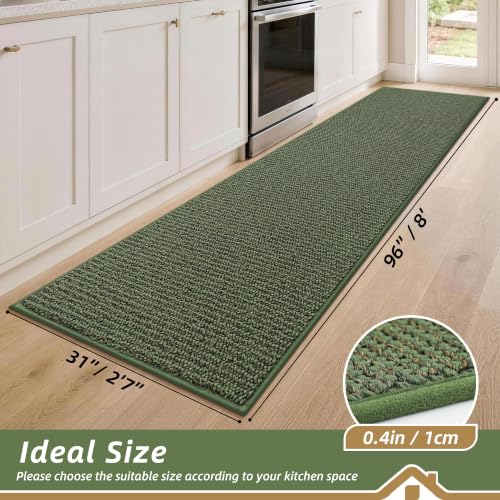 Kitchen Runner Rugs 31"x96" (Green / 31" X 96" (Rectangular))