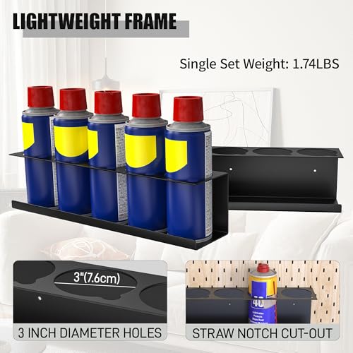 8 Pack Spray Bottle Holder Wall (Black / 8 Pack)