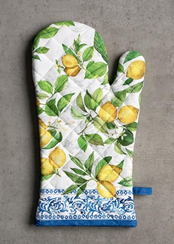 Maison d'Hermine Oven Gloves 100% Cotton Oven Mitt (032 - Cedrat / 7.5" x 13" (Oven Mitt))