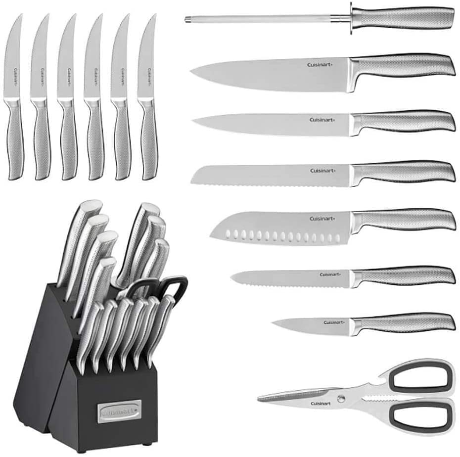 C77SS 15PG 15pc German Stainless Steel Hollow Handle Cutlery Block Set (15-Piece / Texured Hollow Handle)