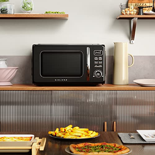 GLCMKZ09BKR09 Retro Countertop Microwave Oven with Auto Cook & Reheat (Black / .9 cu ft / Modern)