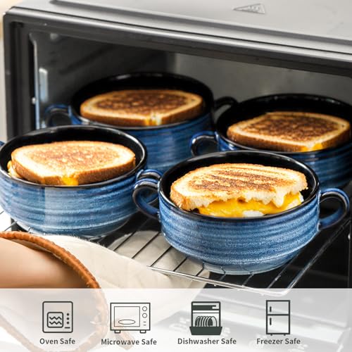 Ceramic Soup Bowls (Blue / 20oz - 6pcs)
