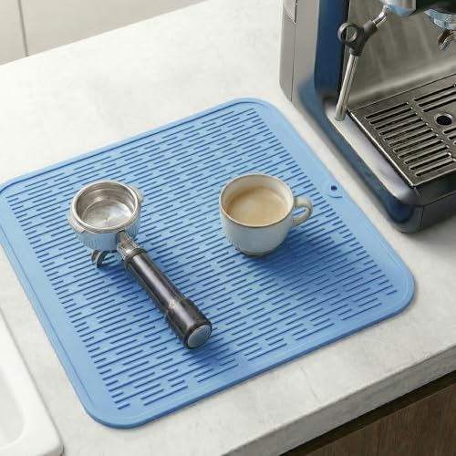 Silicone Dish Drying Mat for Multiple Usage (Light Blue / 18"L x 16"W)