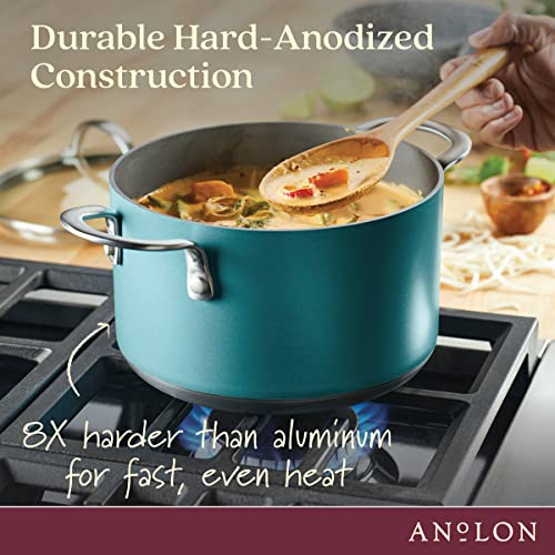 Achieve Hard Anodized Nonstick Saucepot with Lid (Saucepot (4 Quart) / Teal)
