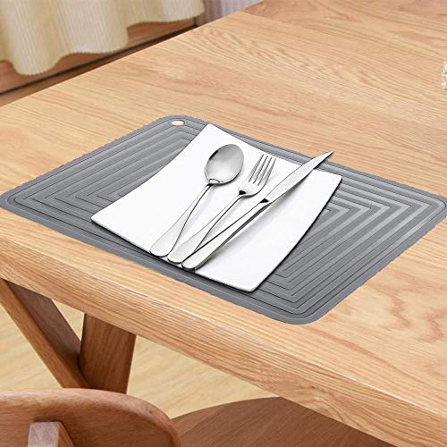 Large Silicone Trivet Mats for Hot Dishes (Dark Gray)