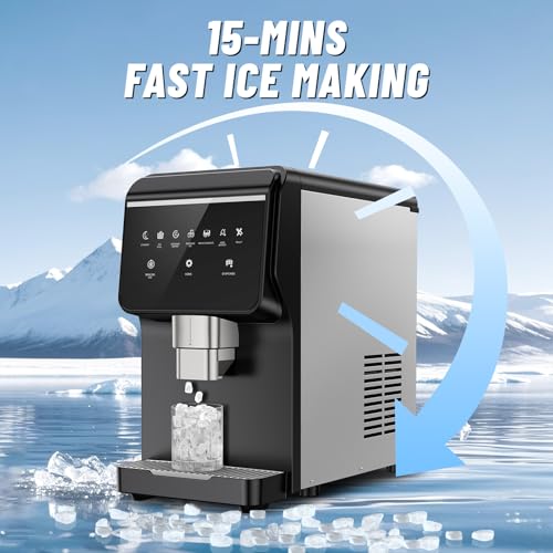 Nugget Ice Maker Countertop with 7Lbs Storage (Nugget Ice Countertop-90LBS/24H)
