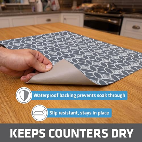 Jumbo XL Dish Drying Mat (Indigo Grey / 19" x 24")