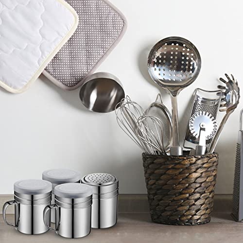 6 Pcs Stainless Steel Salt and Pepper Shakers (10oz)