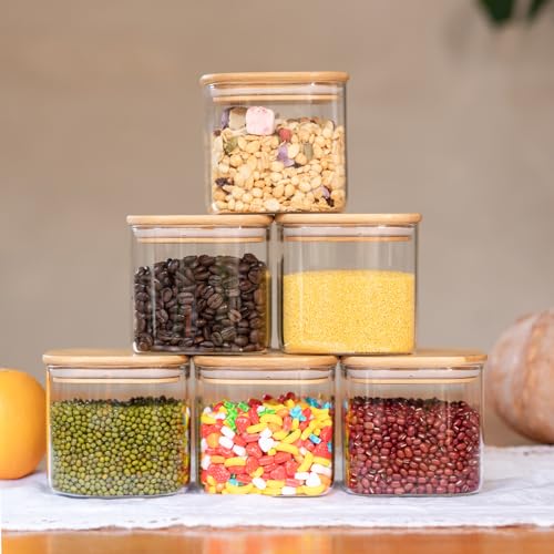 Glass Food Storage Jars 27oz Set of 6