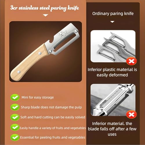Vegetable Peeler (Standard / Silver/Natural Wood)
