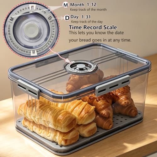 Bread Box Bread Boxes with Lid for Kitchen Counter