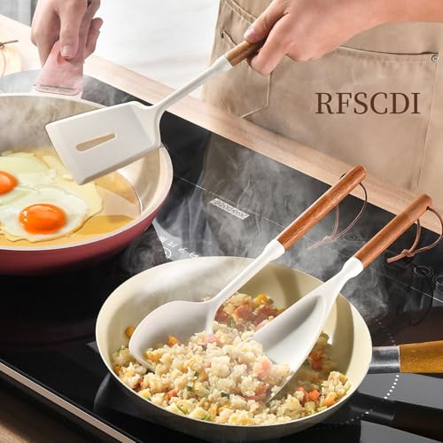 White Silicone Cooking Utensils Set (Cream White)