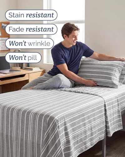 Twin XL 3 Piece Sheet Set (41 - Grey Stripes 3 / Twin XL)