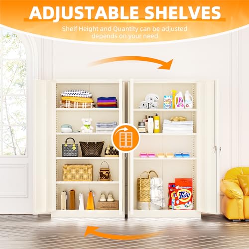 Metal Garage Storage Cabinet (Putty / 72")