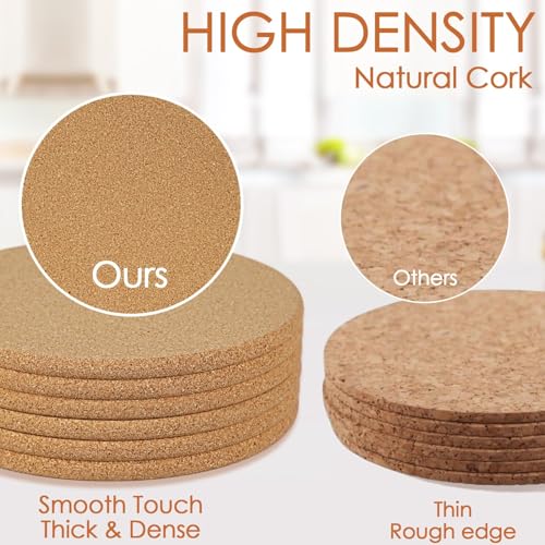 6 Pack Cork Trivets for Hot Dishes (01-8 Inch 6pcs Round)