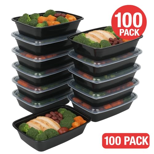 Meal Prep Containers W (100 Pack / 24 oz)