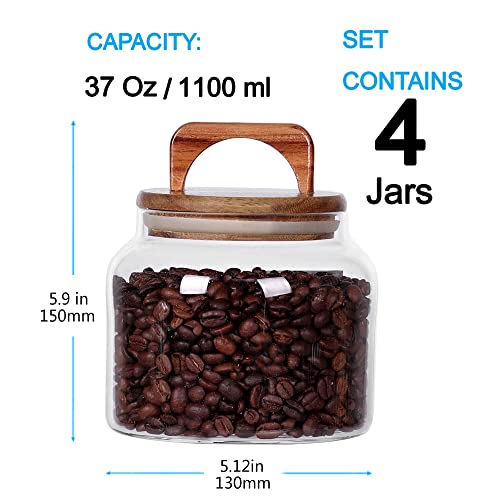 Glass Jars with Airtight Lid [Set of 4]