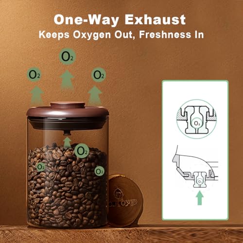 Glass Coffee Canister 900ml x 2 Jar (900ml * 2 Coffee)
