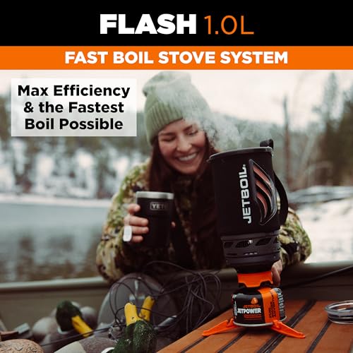 Flash 1.0L Portable Fast Boil Stove for Camping and Backpacking with 1 (Carbon / 1 Liter)