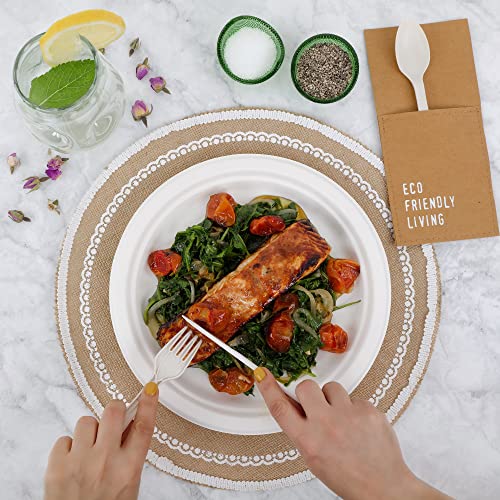 150pcs 100% Compostable Small Paper Plates (White / 7in(150count))