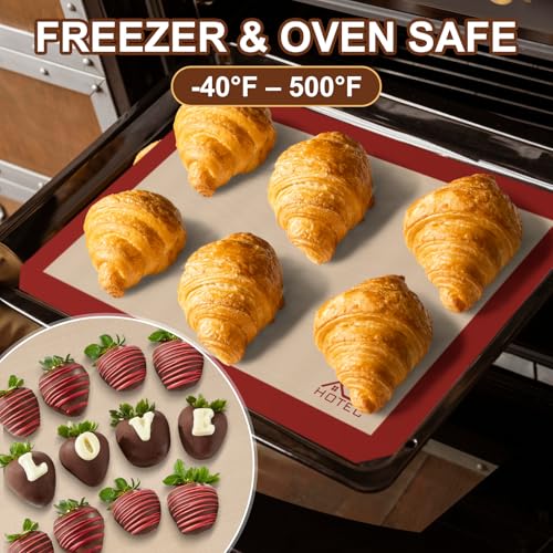 Silicone Baking Mats 3 Pack (3pcs: Red 0.7MM)